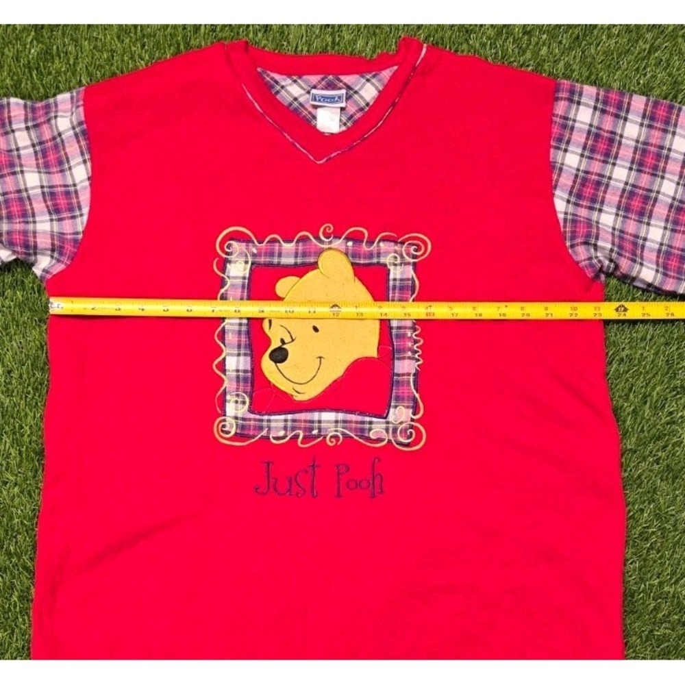 Vintage Winnie The Pooh Sleep Shirt Dress Womens XL Red Just Pooh Comfort - Picture 8 of 9